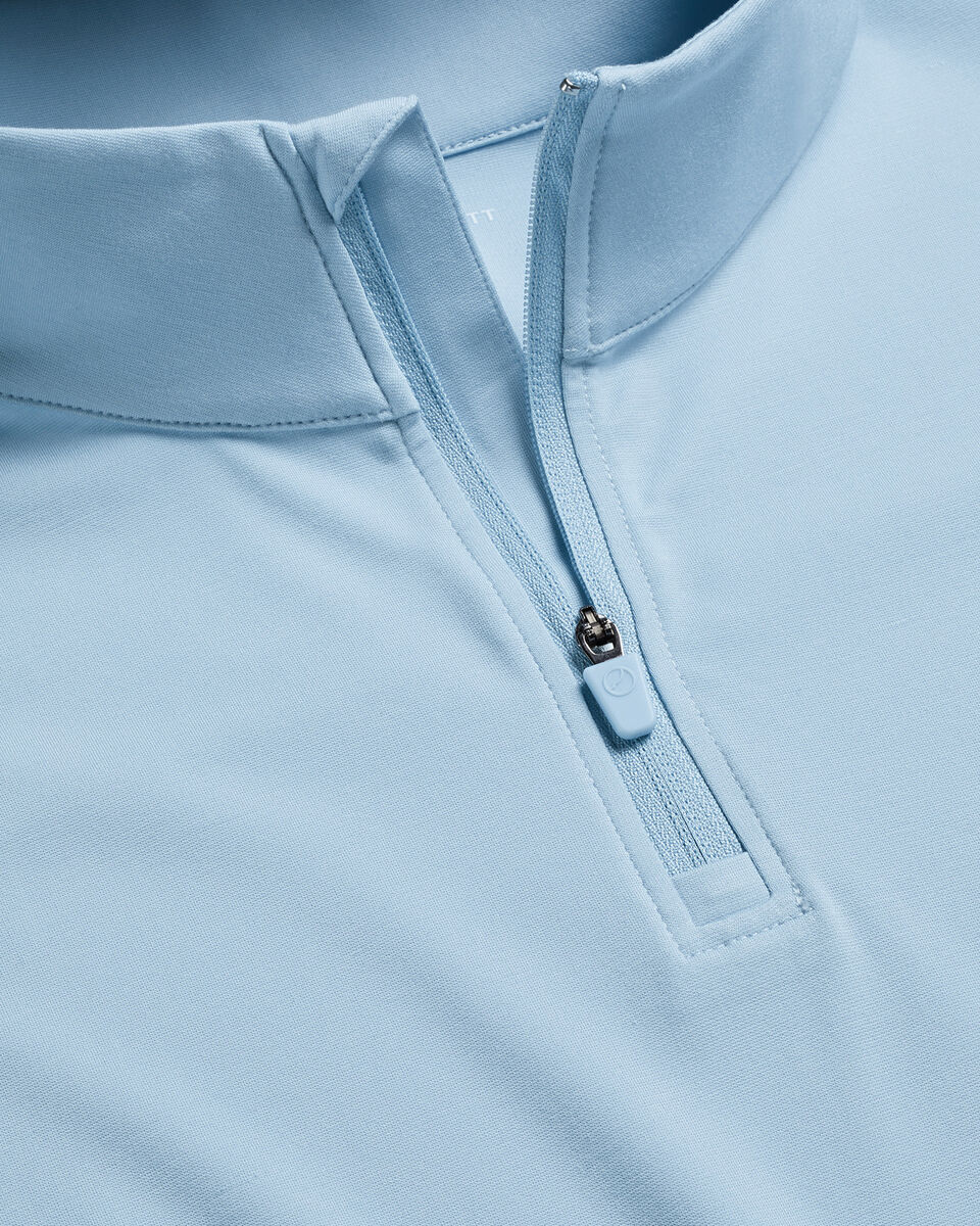 Charles Tyrwhitt Golf Performance Zip Neck Top - Light Blue