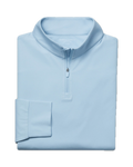 Charles Tyrwhitt Golf Performance Zip Neck Top - Light Blue