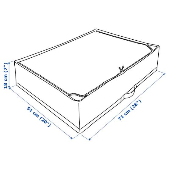 IKEA Storage Case, White/Grey, 71x51x18cm