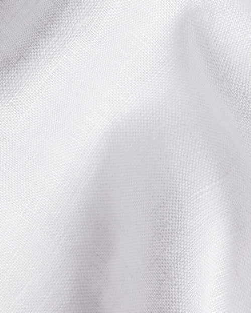 Charles Tyrwhitt Collarless Pure Linen Shirt - White - LuxxeCoast