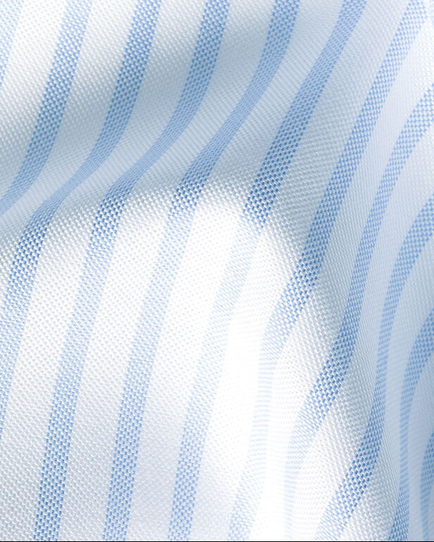 Charles Tyrwhitt Button-Down Non-Iron Stretch Oxford Stripe Shirt - Sky Blue