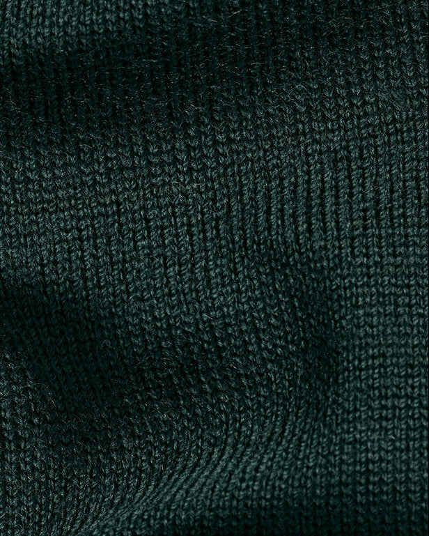 Charles Tyrwhitt Pure Merino Wool Button Neck Polo - Forest Green