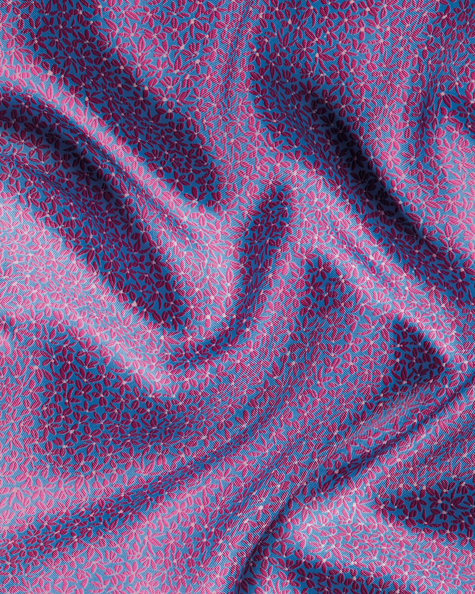Charles Tyrwhitt Silk Floral Pocket Square - Cornflower Blue & Pink