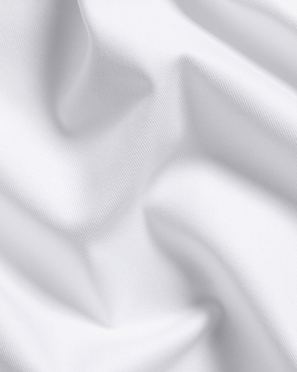 Charles Tyrwhitt Non-Iron Twill Shirt - White with Sky Blue Buttons