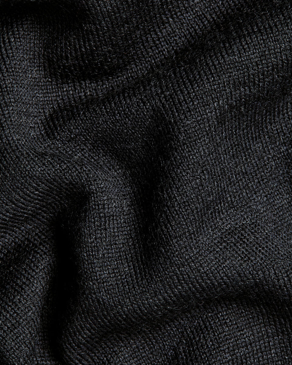 Charles Tyrwhitt Pure Merino Wool Button Neck Polo - Charcoal