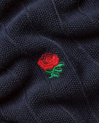 Charles Tyrwhitt England Rugby Cotton Stripe Texture Knitted Polo – Navy