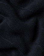 Charles Tyrwhitt Cotton Stripe Texture Button Through Knitted Polo – Navy