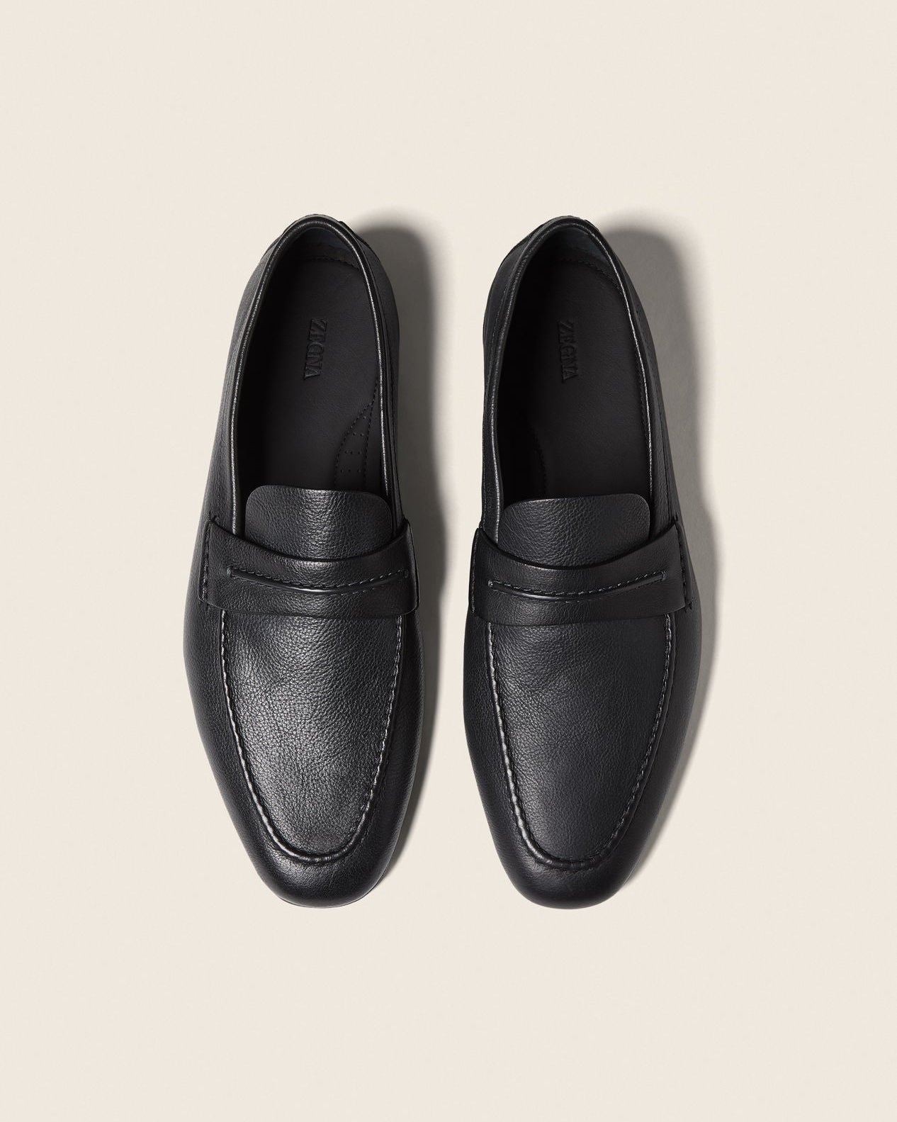 ZEGNA Mocassin Loafer - Black Natural Grain Leather