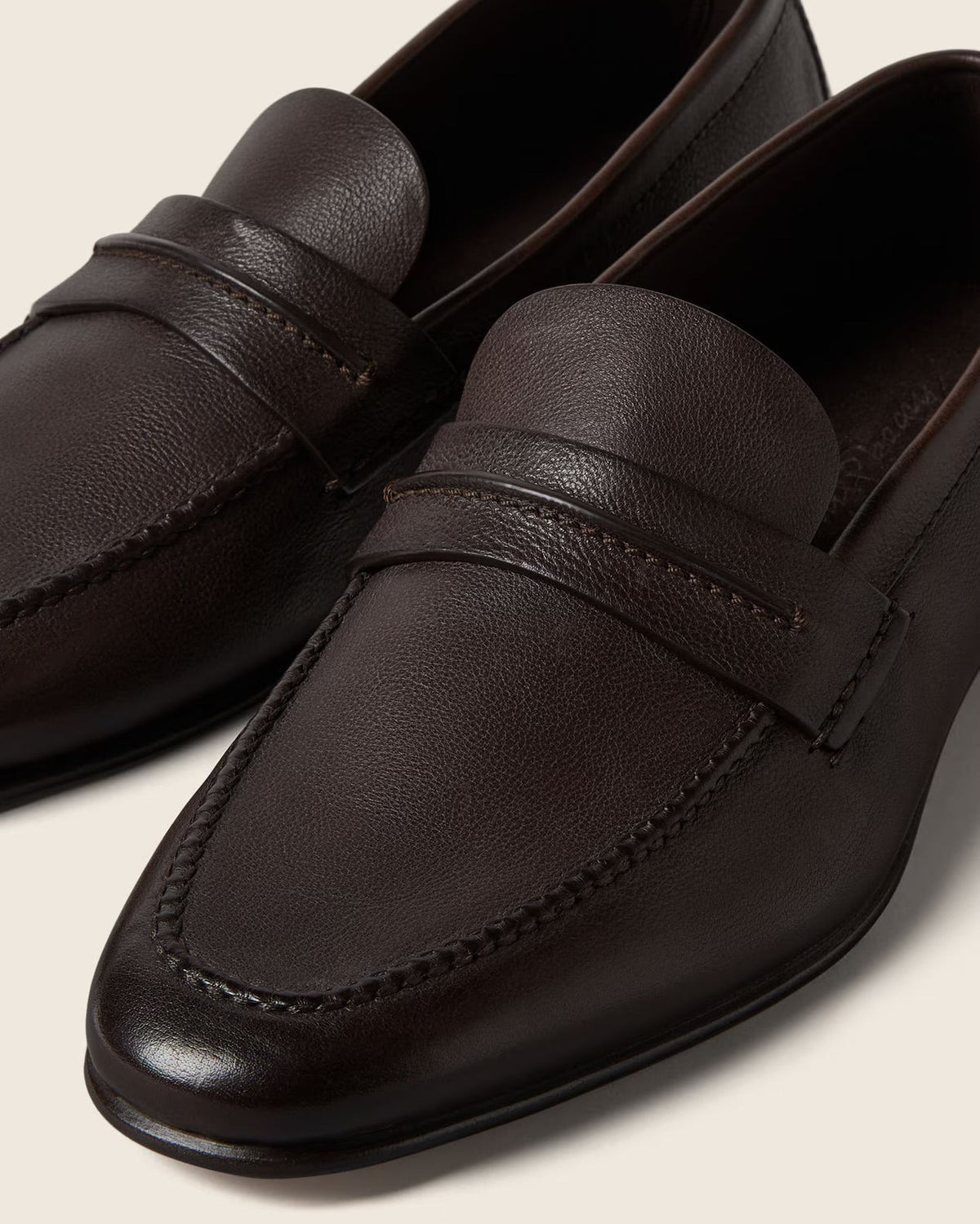 ZEGNA Mocassin Loafer - Dark Brown Natural Grain Leather