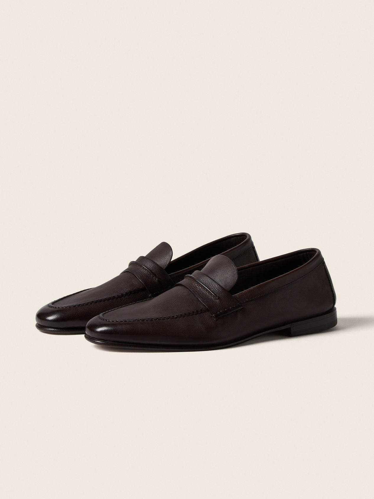 ZEGNA Mocassin Loafer - Dark Brown Natural Grain Leather