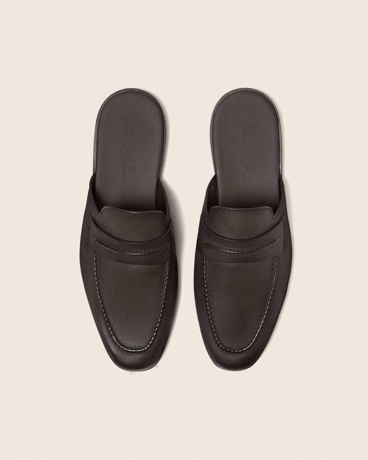 ZEGNA Mocassin Sabbia Loafer Mule - Dark Brown Natural Grain Leather