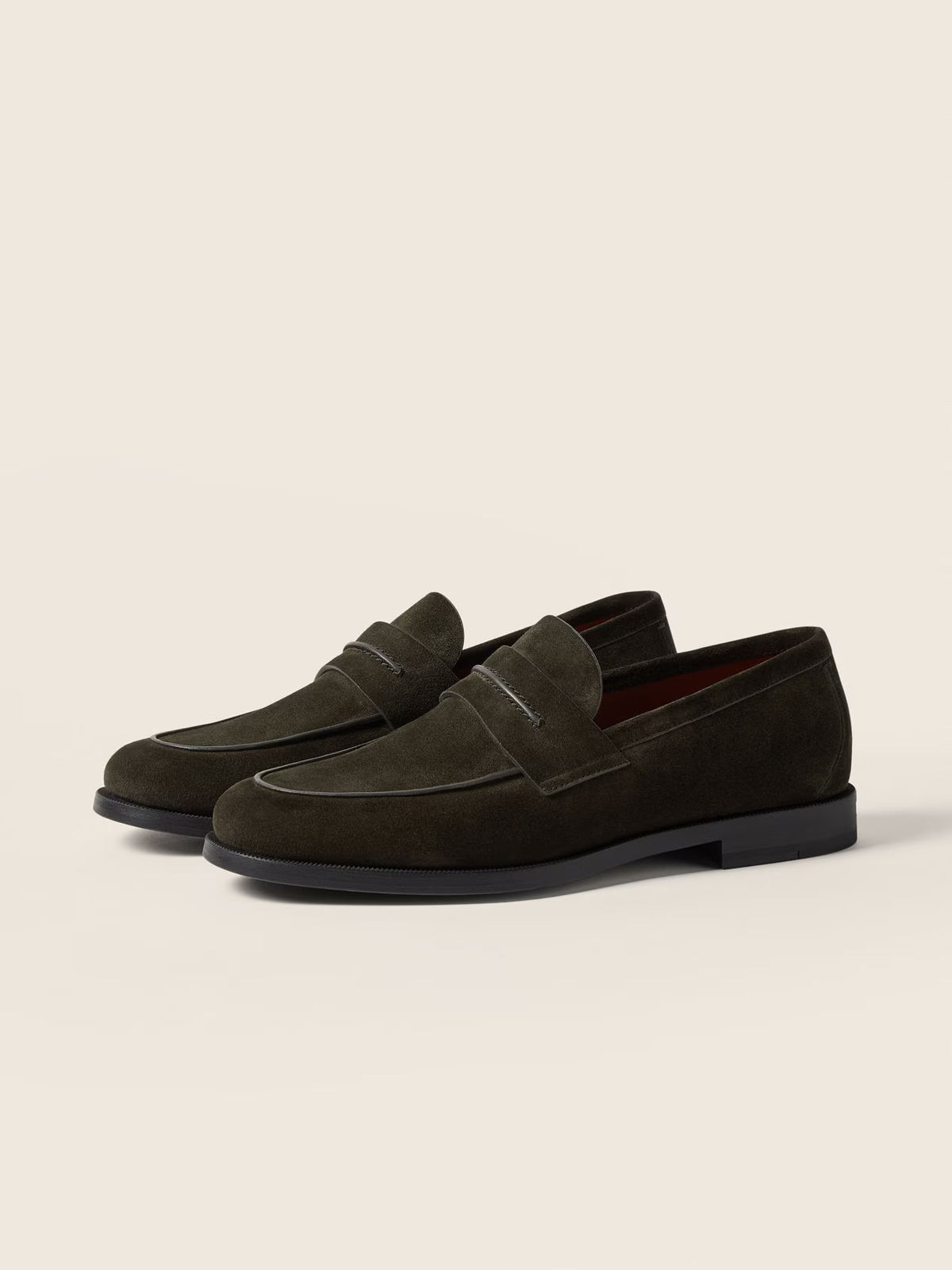 ZEGNA Mocassin Corso Loafer - Dark Olive Green Suede