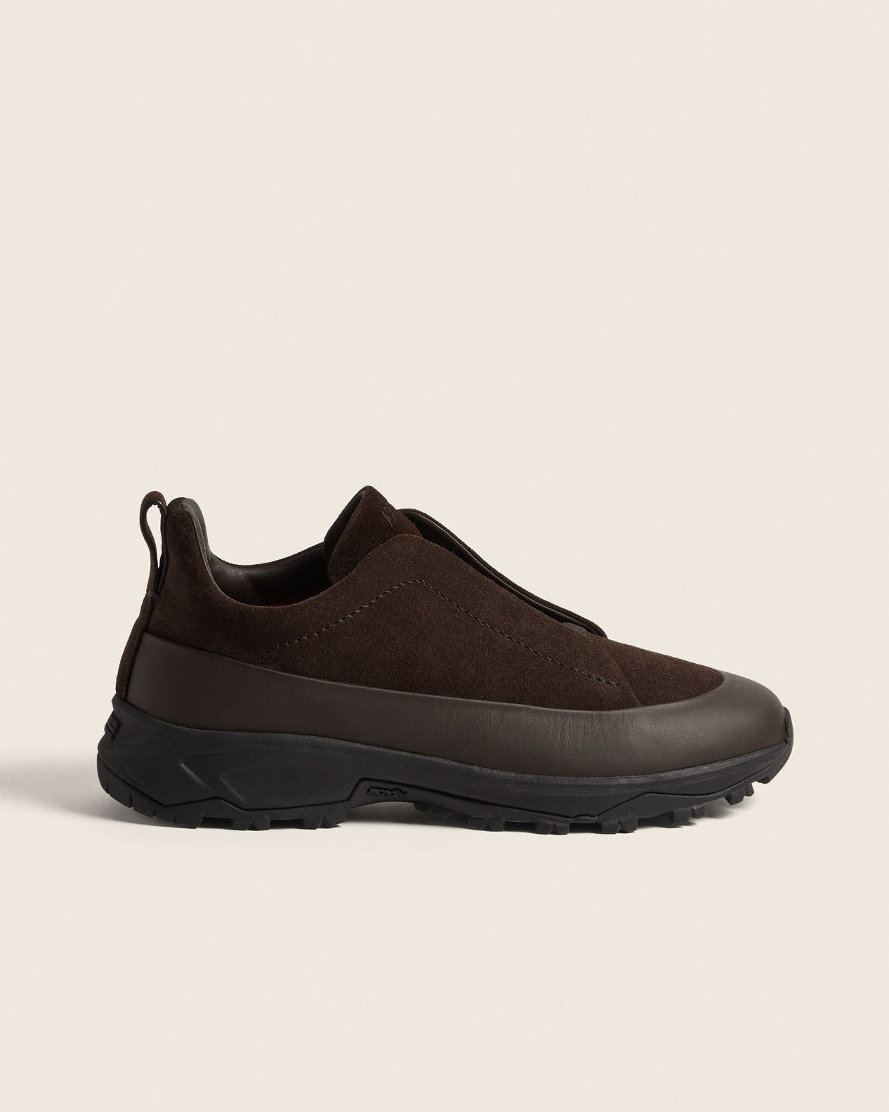 ZEGNA Triple Stitch Monte Sneakers - Dark Brown Leather & Suede