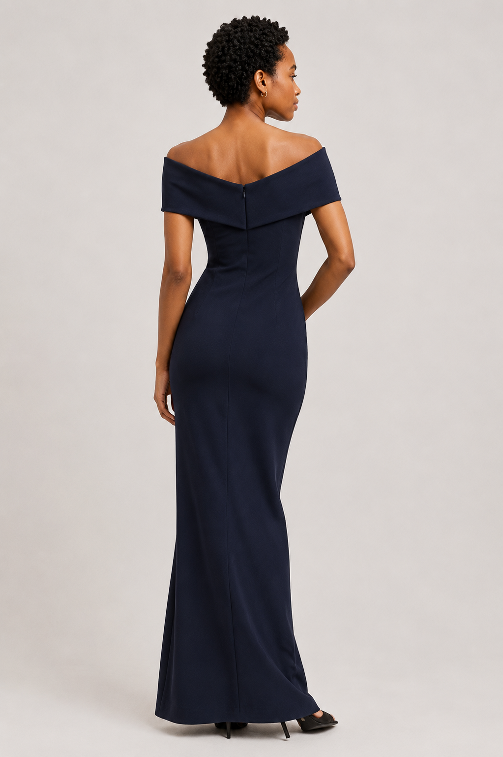 Lauren Ralph Lauren Faille Off-the-Shoulder Gown - Lauren Navy