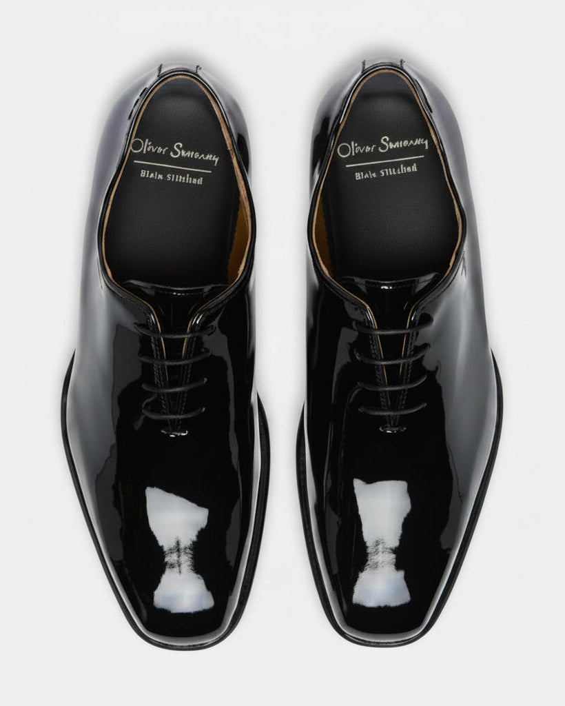 Oliver Sweeney Montalfano Black Patent – Patent Leather Wholecut Shoes