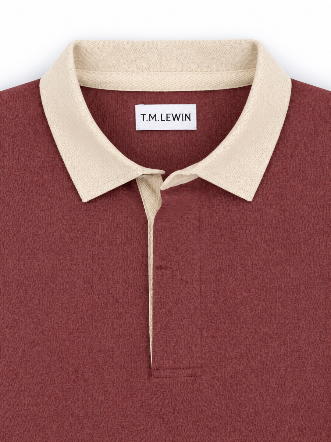 T.M.Lewin Contrast Collar Rugby Shirt - Wild Ginger