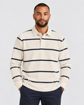 T.M.Lewin Striped Rugby Shirt - Gardenia & Navy