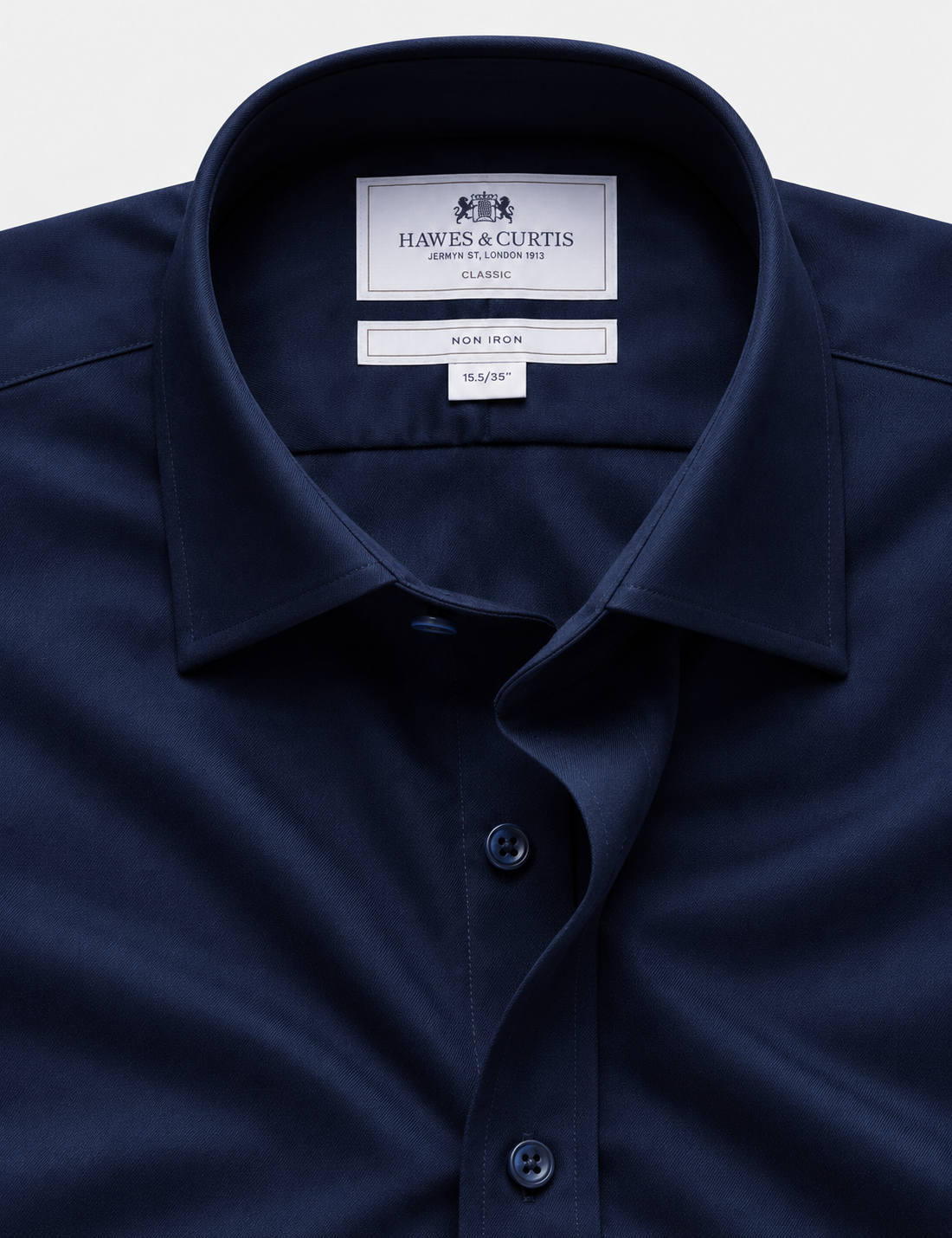 Hawes & Curtis Navy Fine Twill Non-Iron Shirt