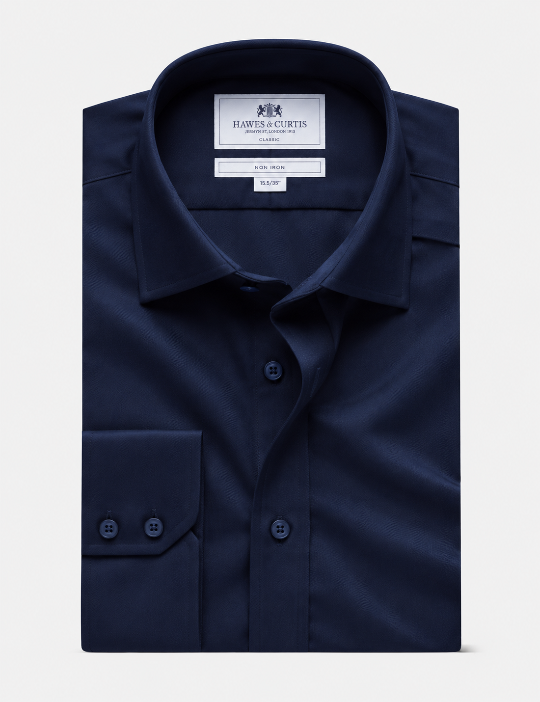 Hawes & Curtis Navy Fine Twill Non-Iron Shirt