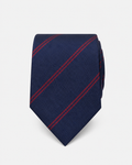 Hawes & Curtis Navy & Red Twin Stripe 1913 Tie