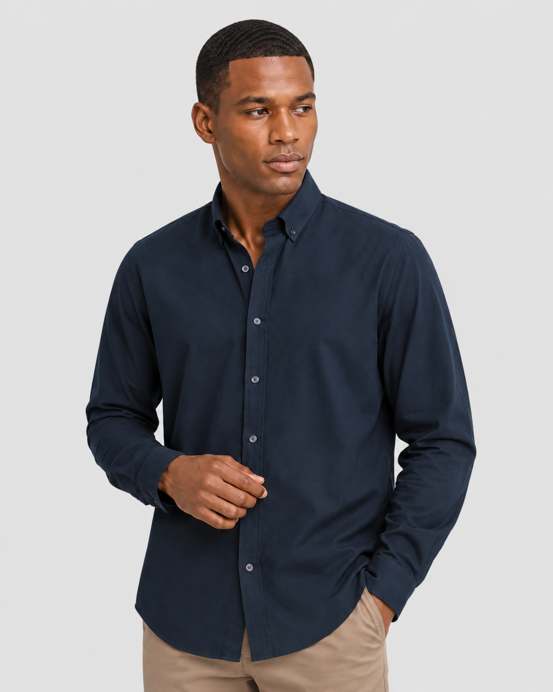 Charles Tyrwhitt Brushed Flannel Shirt - Navy Blue