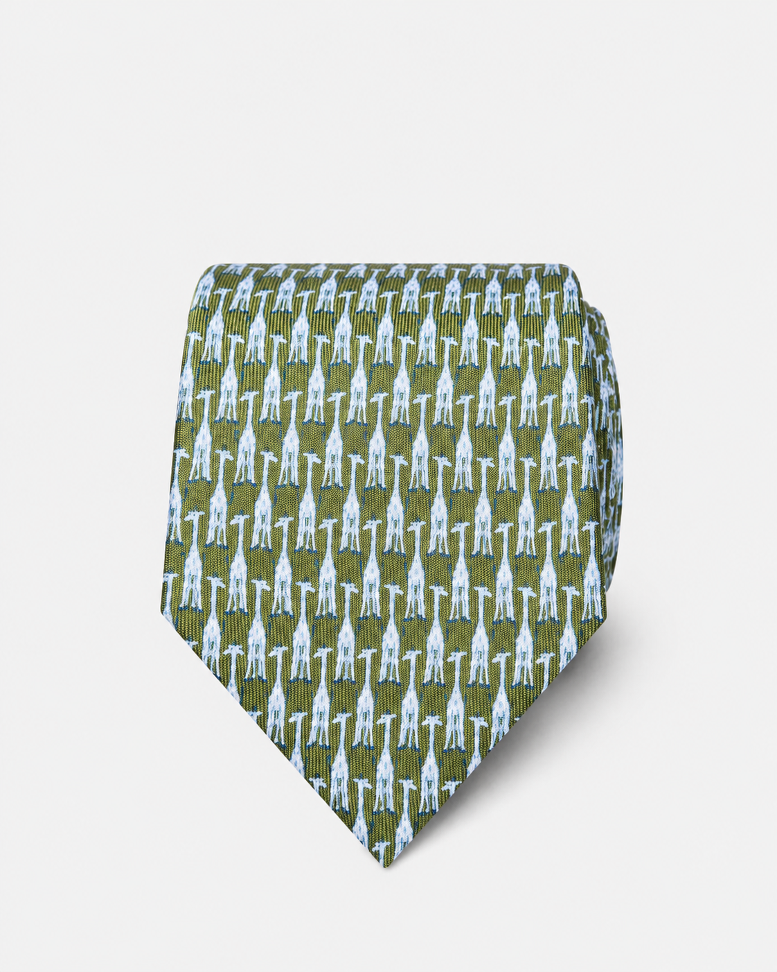 Hawes & Curtis Green Giraffe Print 1913 Tie