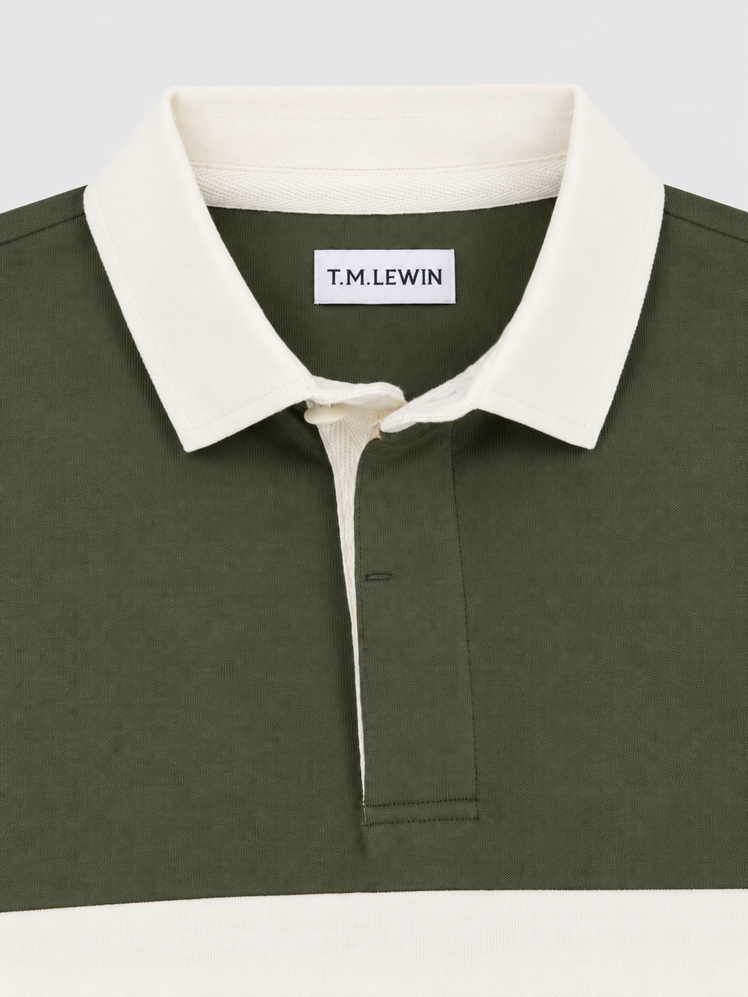 T.M.Lewin Colour Block Rugby Shirt - Beetle Green