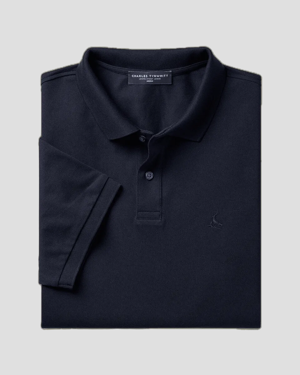 Charles Tyrwhitt Pique Polo - Navy - LuxxeCoast