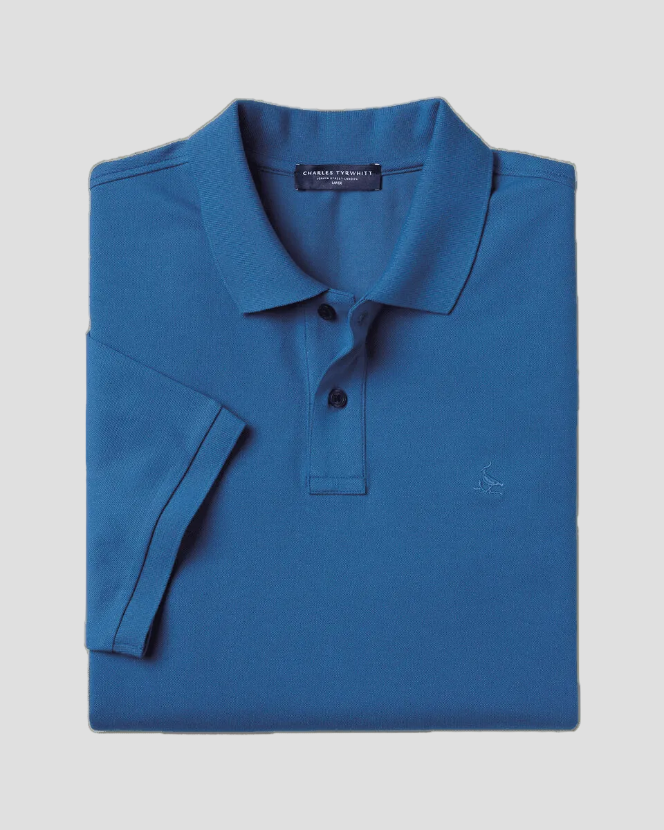 Charles Tyrwhitt Pique Polo – Ocean Blue.