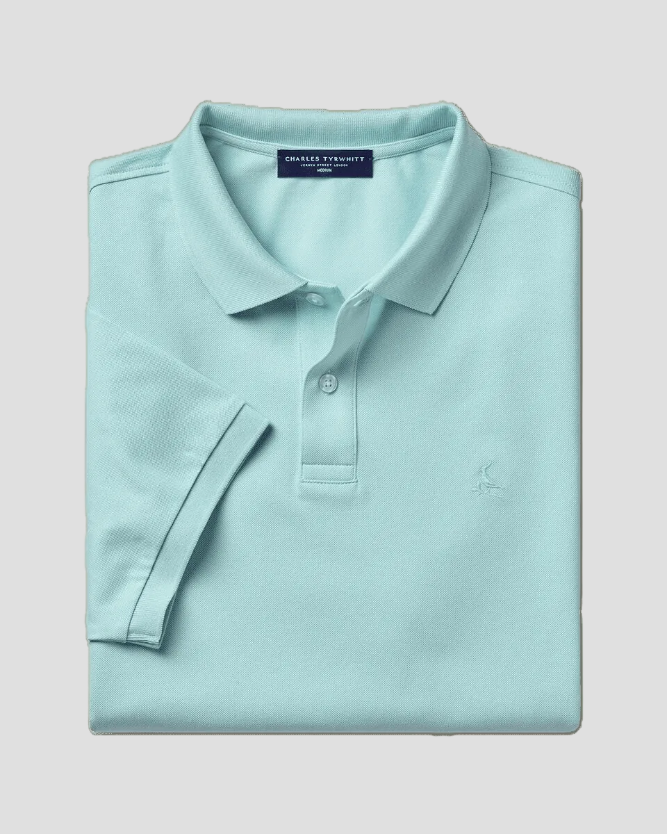 Charles Tyrwhitt Pique Polo - Aqua - LuxxeCoast