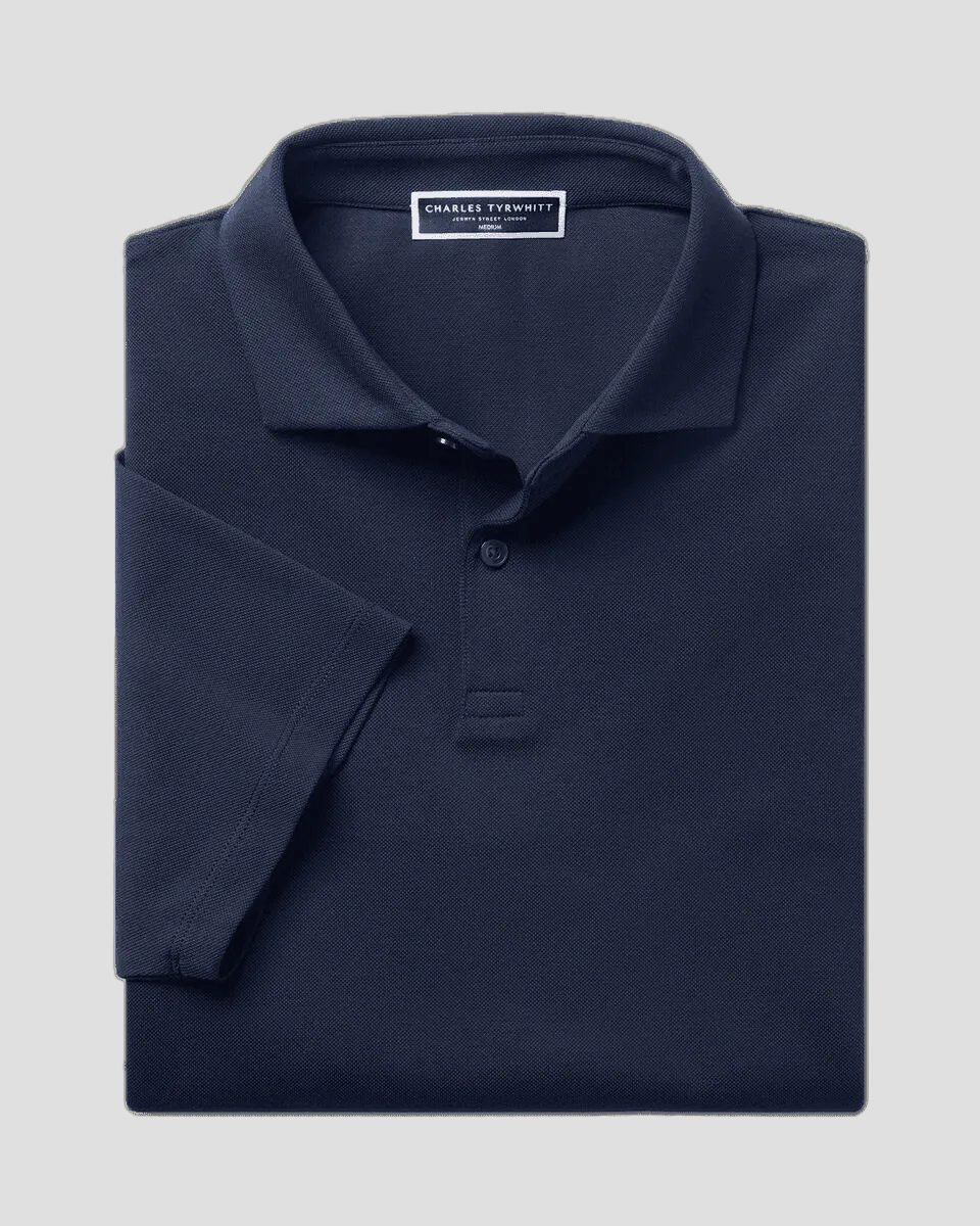 Charles Tyrwhitt Smart Pique Polo – Navy.