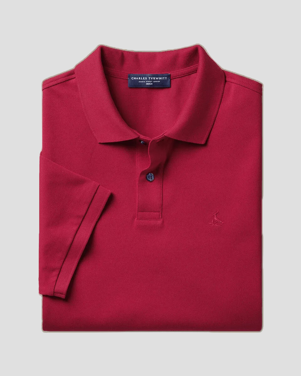 Charles Tyrwhitt Pique Polo - Red - LuxxeCoast