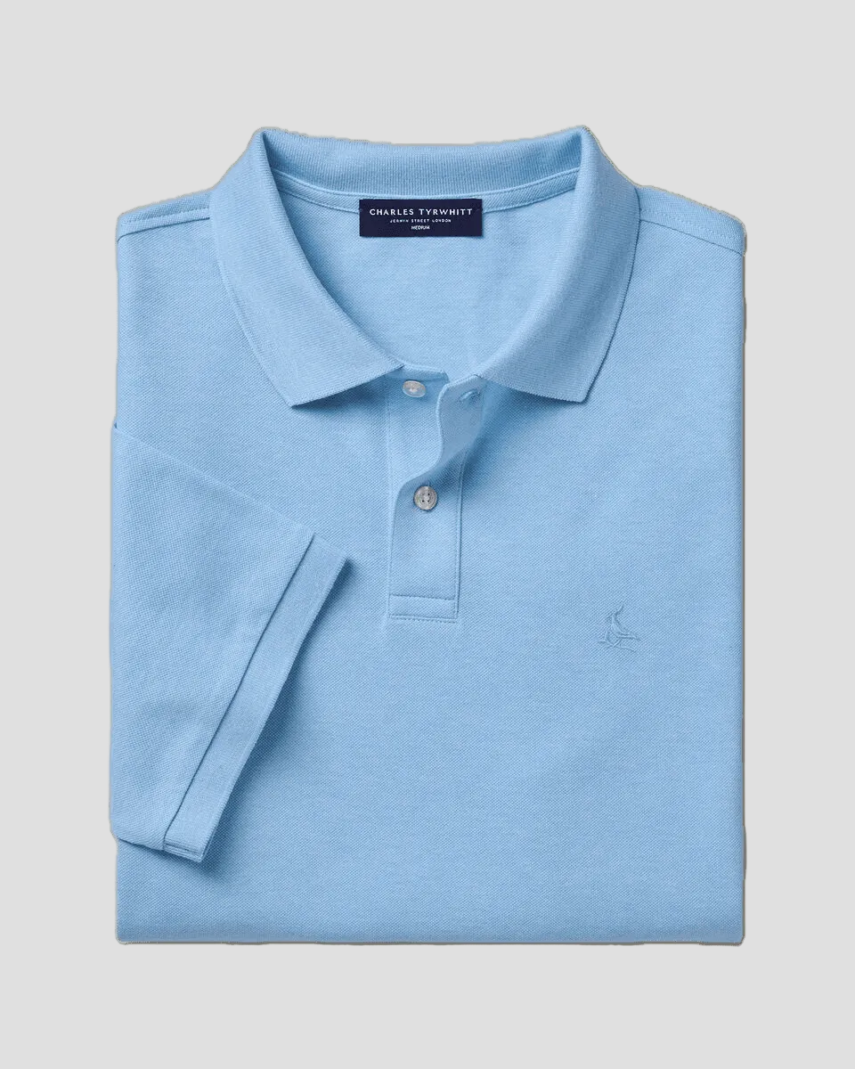 Charles Tyrwhitt Pique Polo - Light Blue - LuxxeCoast