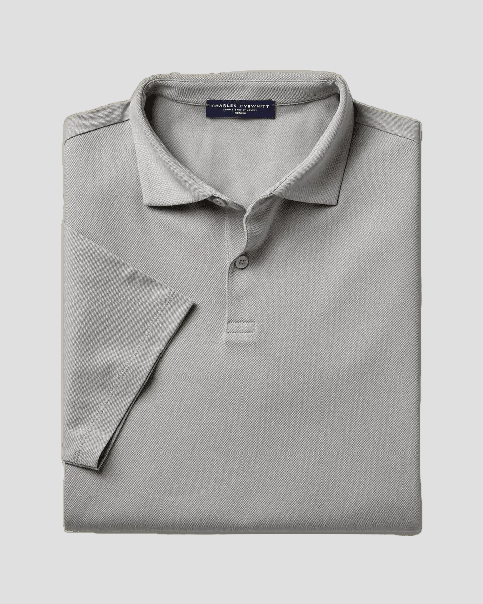 Charles Tyrwhitt Pique Polo - Light Grey - LuxxeCoast