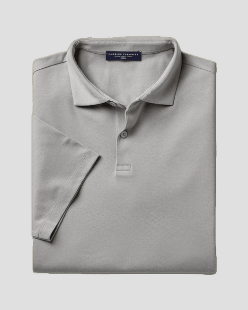 Charles Tyrwhitt Pique Polo - Light Grey - LuxxeCoast