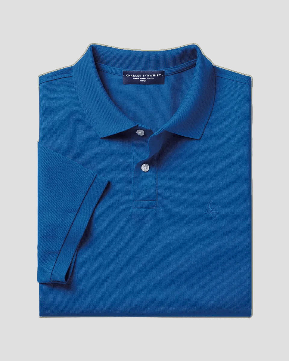 Charles Tyrwhitt Pique Polo – Cobalt Blue - LuxxeCoast