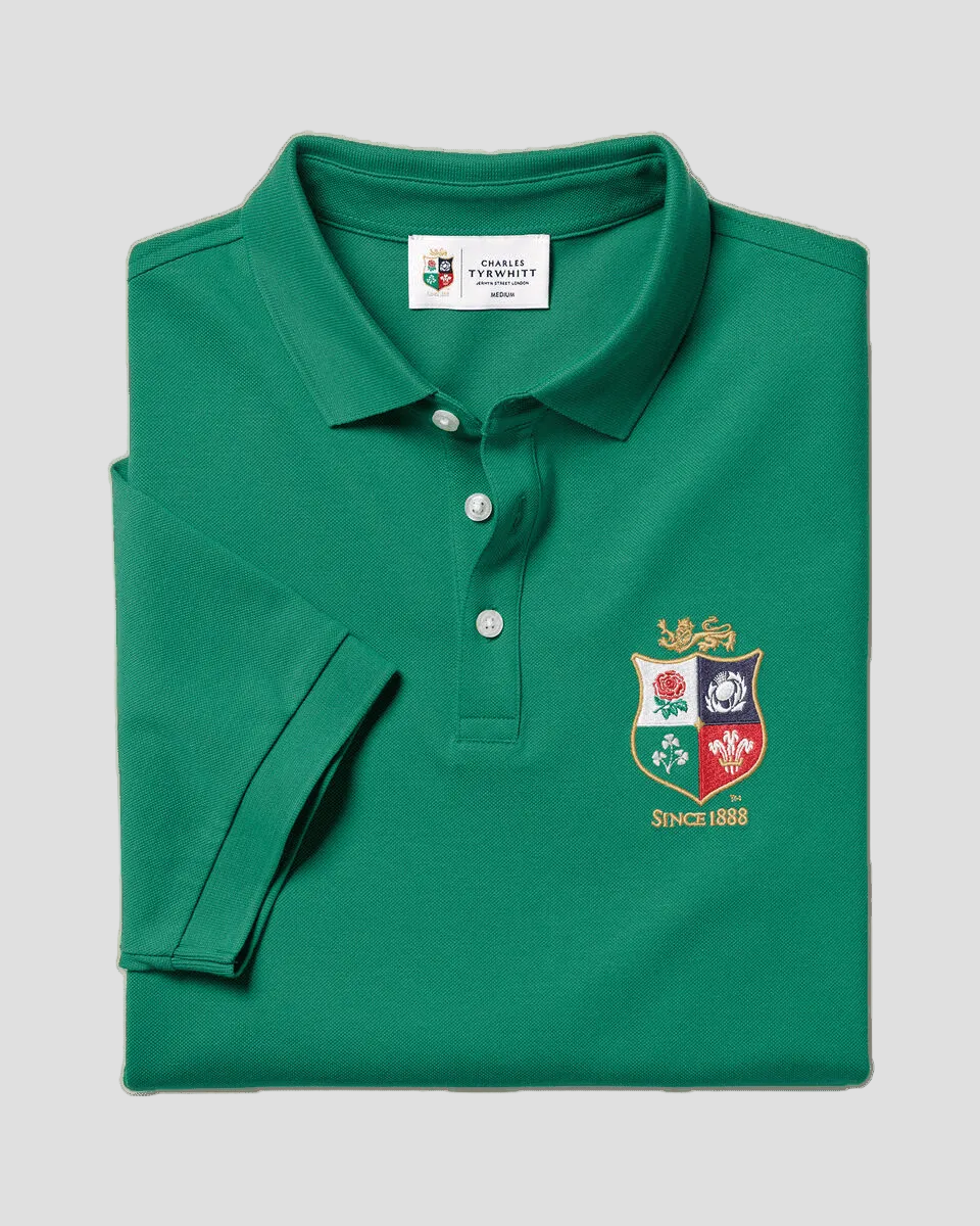 Charles Tyrwhitt The Lions Pique Polo - Green - LuxxeCoast