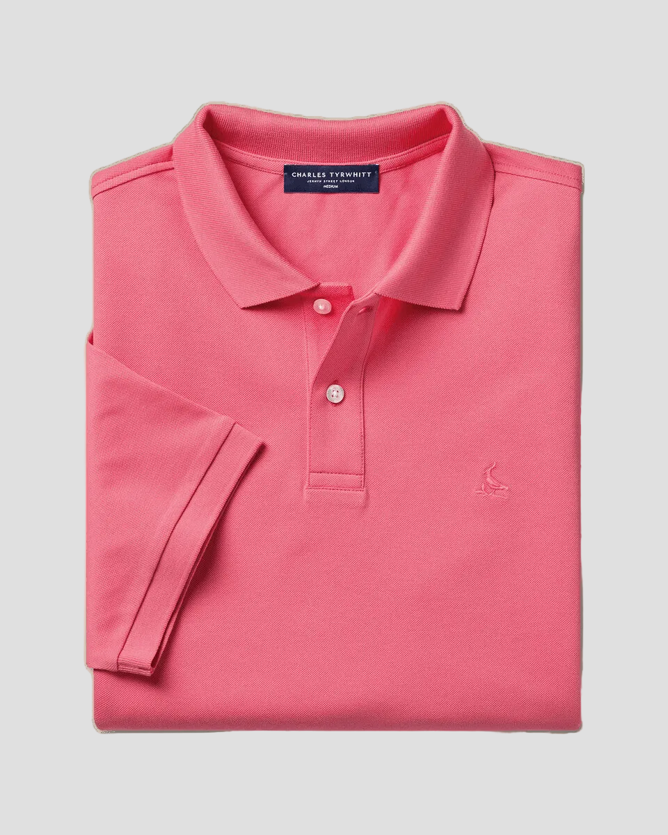 Charles Tyrwhitt Pique Polo – Coral Pink - LuxxeCoast