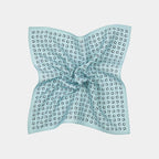 SUITSUPPLY Light Blue Graphic Pocket Square - Wool Silk by Canepa, Italy