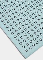 SUITSUPPLY Light Blue Graphic Pocket Square - Wool Silk by Canepa, Italy