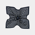 SUITSUPPLY Navy Striped Pocket Square - Pure Silk by Silk Pro, Italy