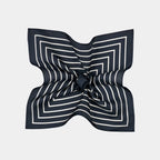 SUITSUPPLY Navy Striped Pocket Square - Pure Silk by Silk Pro, Italy