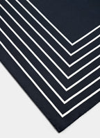 SUITSUPPLY Navy Striped Pocket Square - Pure Silk by Silk Pro, Italy
