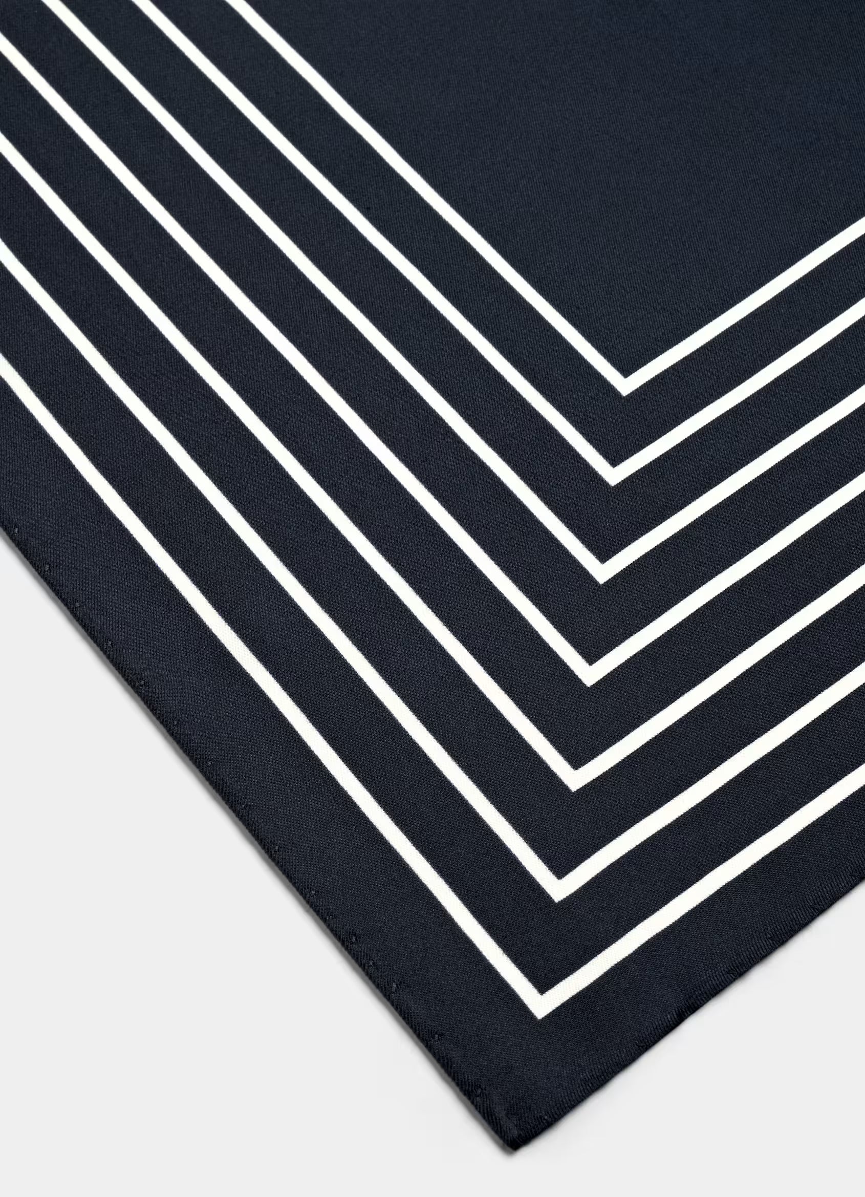 SUITSUPPLY Navy Striped Pocket Square - Pure Silk by Silk Pro, Italy