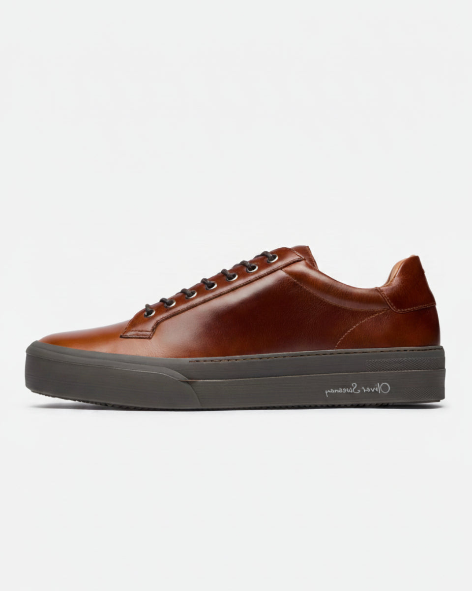 Oliver Sweeney Pull Up Leather Cupsole Trainers – Tan