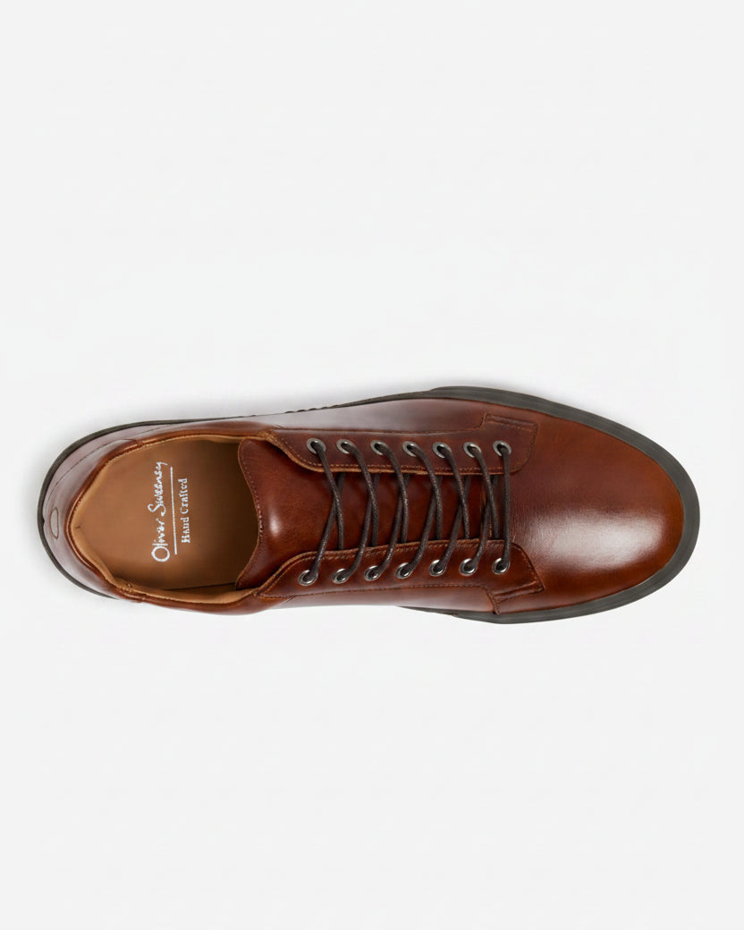 Oliver Sweeney Pull Up Leather Cupsole Trainers – Tan