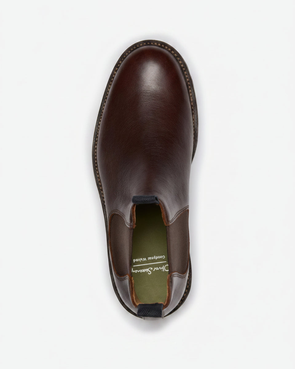Oliver Sweeney Oiled Calf Leather Chelsea Boots – Dark Brown