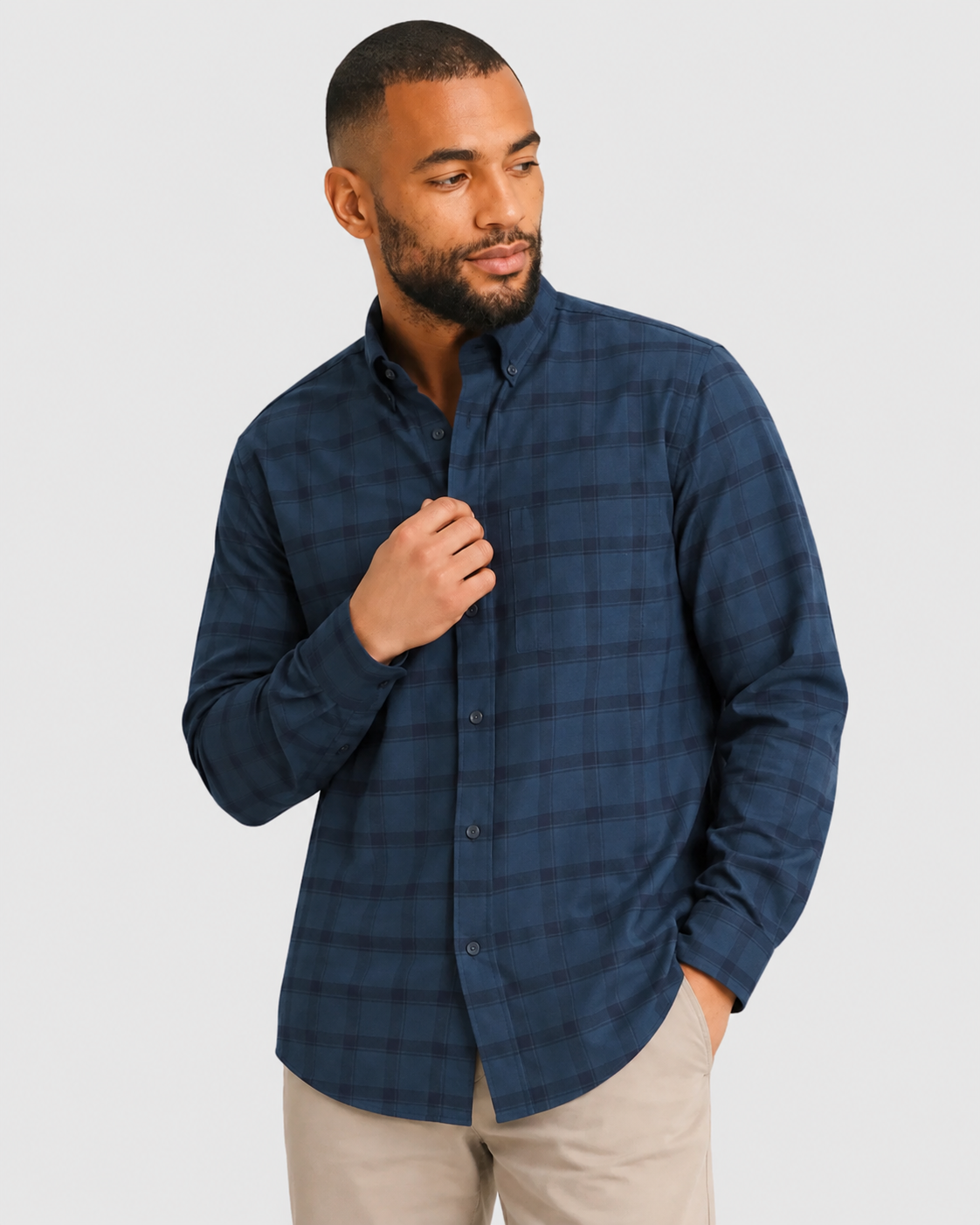 Charles Tyrwhitt Brushed Flannel Shirt - Petrol Blue