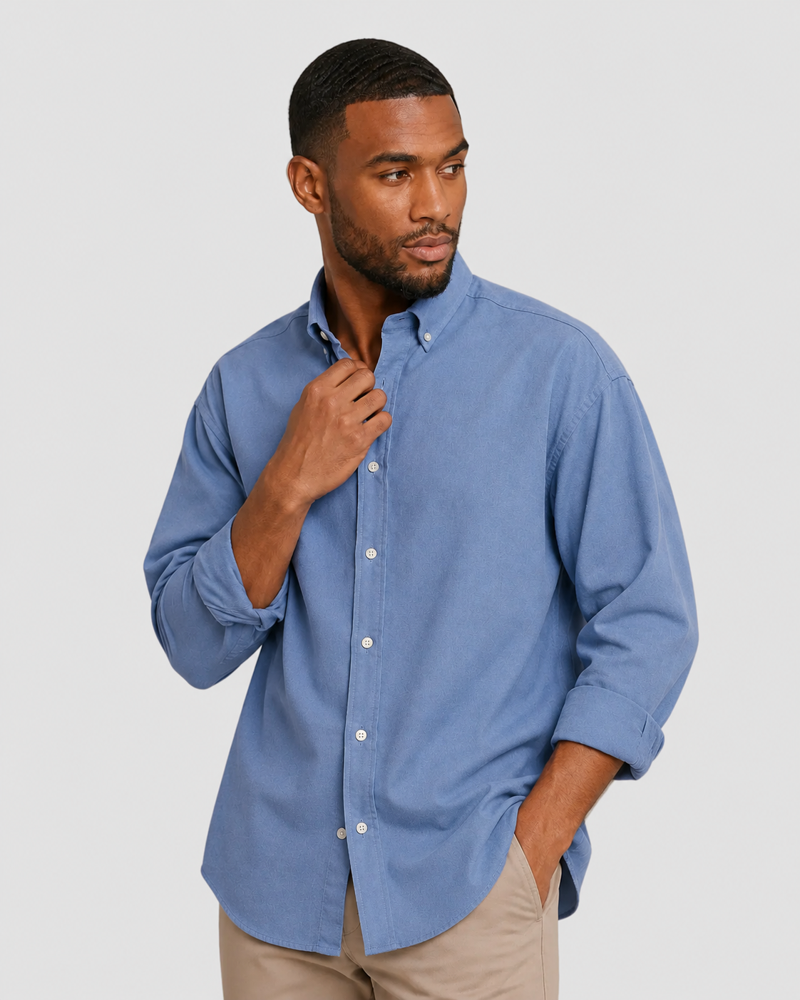 Charles Tyrwhitt Brushed Flannel Shirt - Denim Blue
