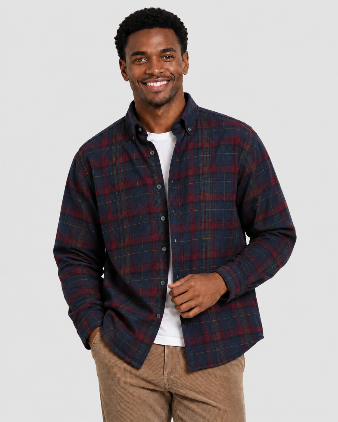 Charles Tyrwhitt Brushed Flannel Shirt - Navy